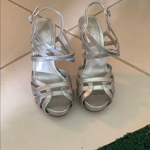 Aldo silver platform heels size 7
